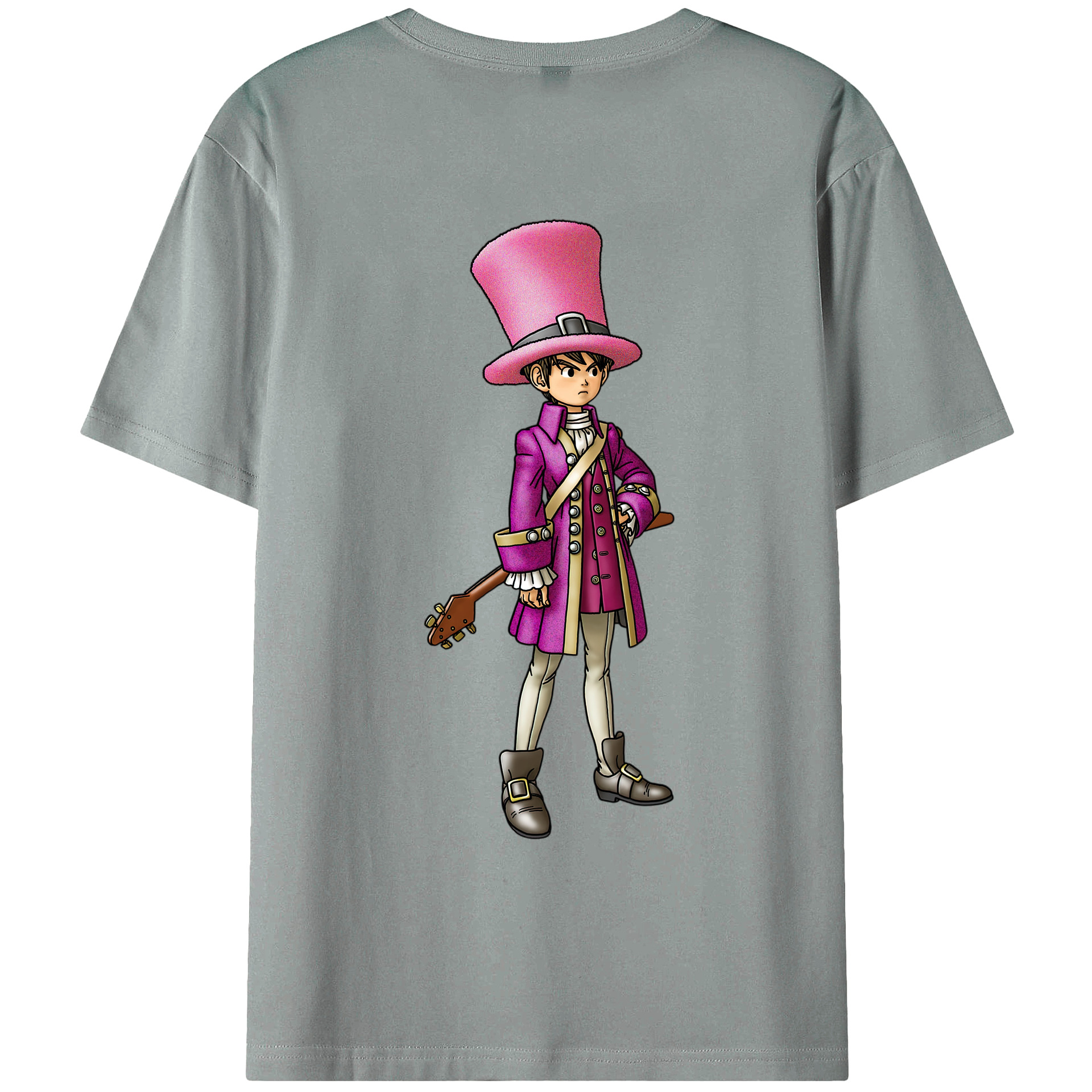 （画像用） ドラゴンクエスト Doragon Kuesuto Dragon Quest 綿100％ メンズ半袖Tシャツ（バックプリント） 通気性